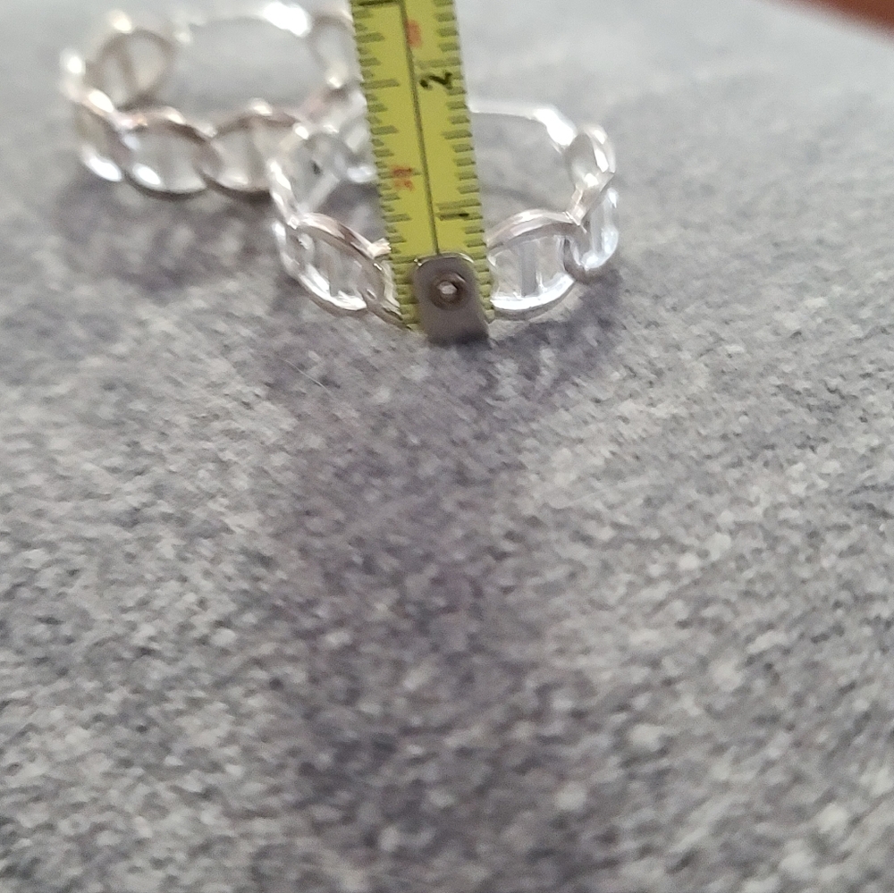 JCM Sterling Silver Linked Circle Band Ring Loop Earrling, Heavy - Picture 5 of 6